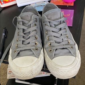 Grey and white converse